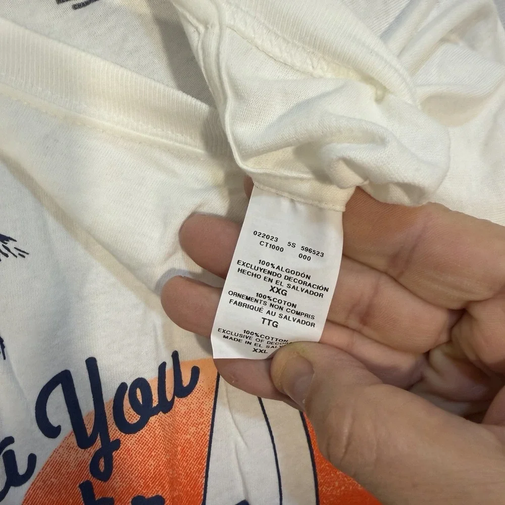 Champion Men's Crewneck T-shirt White With Summer Vibes Vacation Print 2XL White - Picture 7 of 8